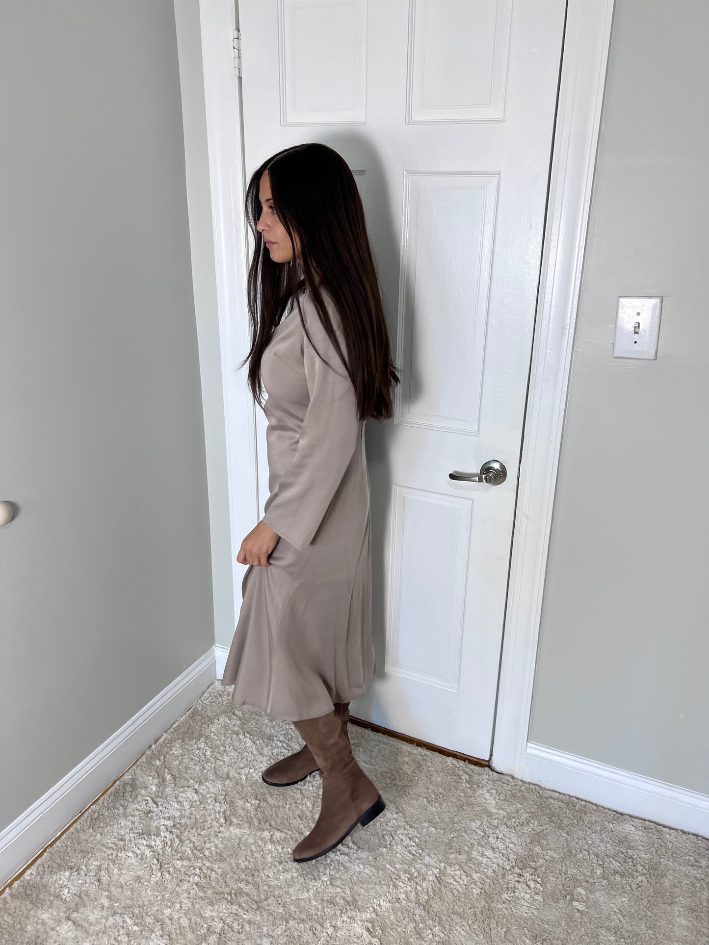 Damigella Slip Dress - Taupe