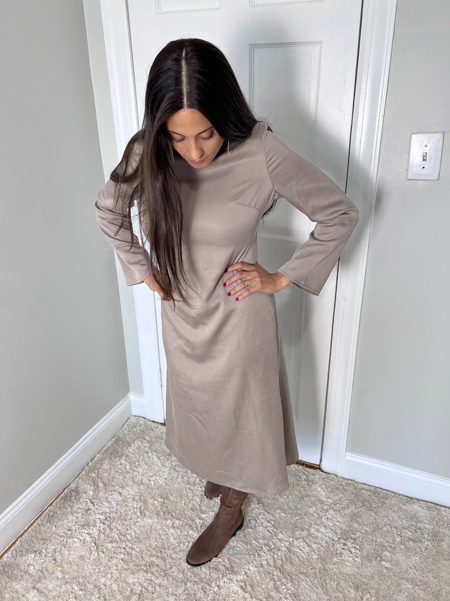 Damigella Slip Dress - Taupe
