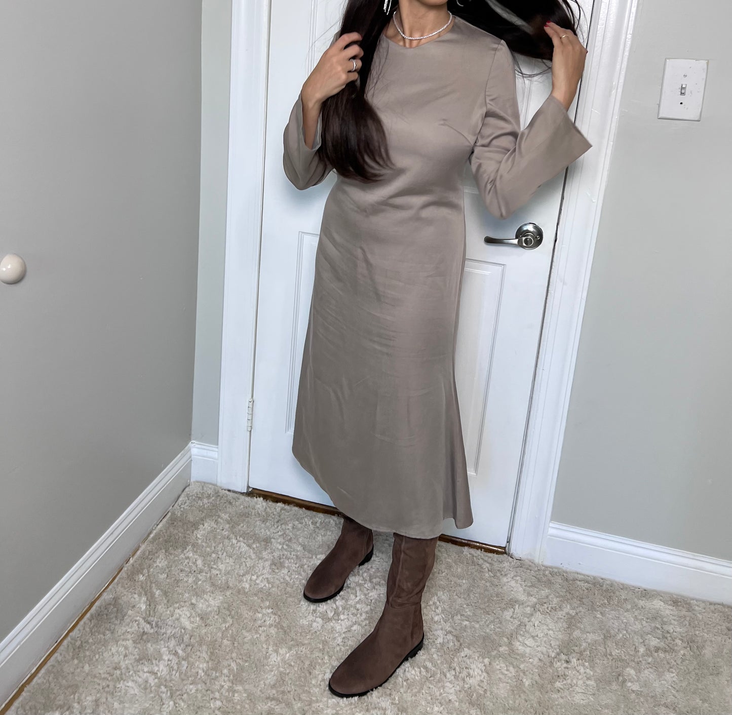 Damigella Slip Dress - Taupe