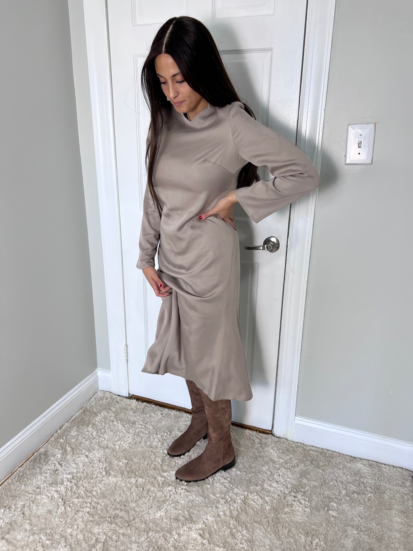 Damigella Slip Dress - Taupe