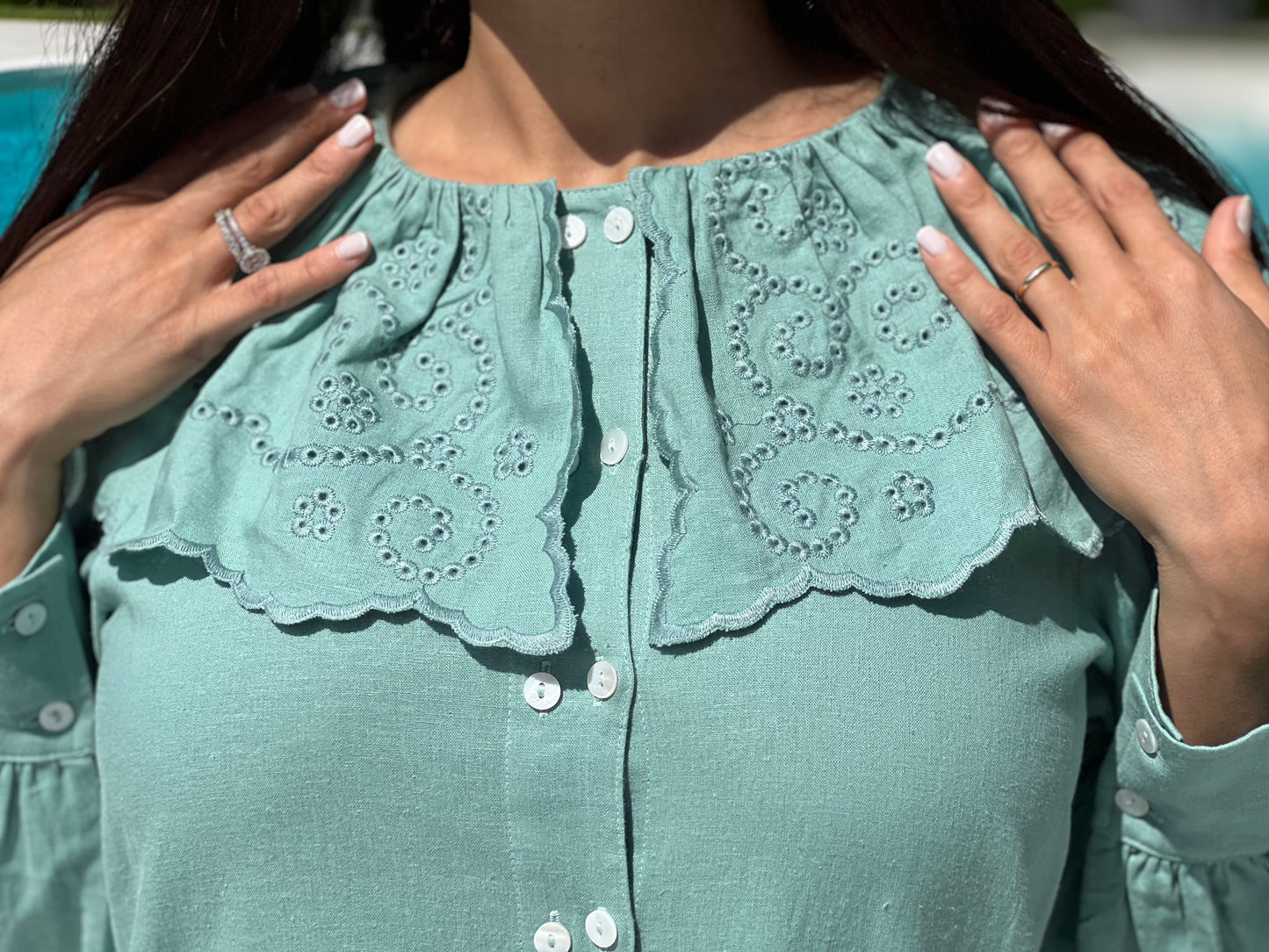 Mandorla Dress - Seafoam