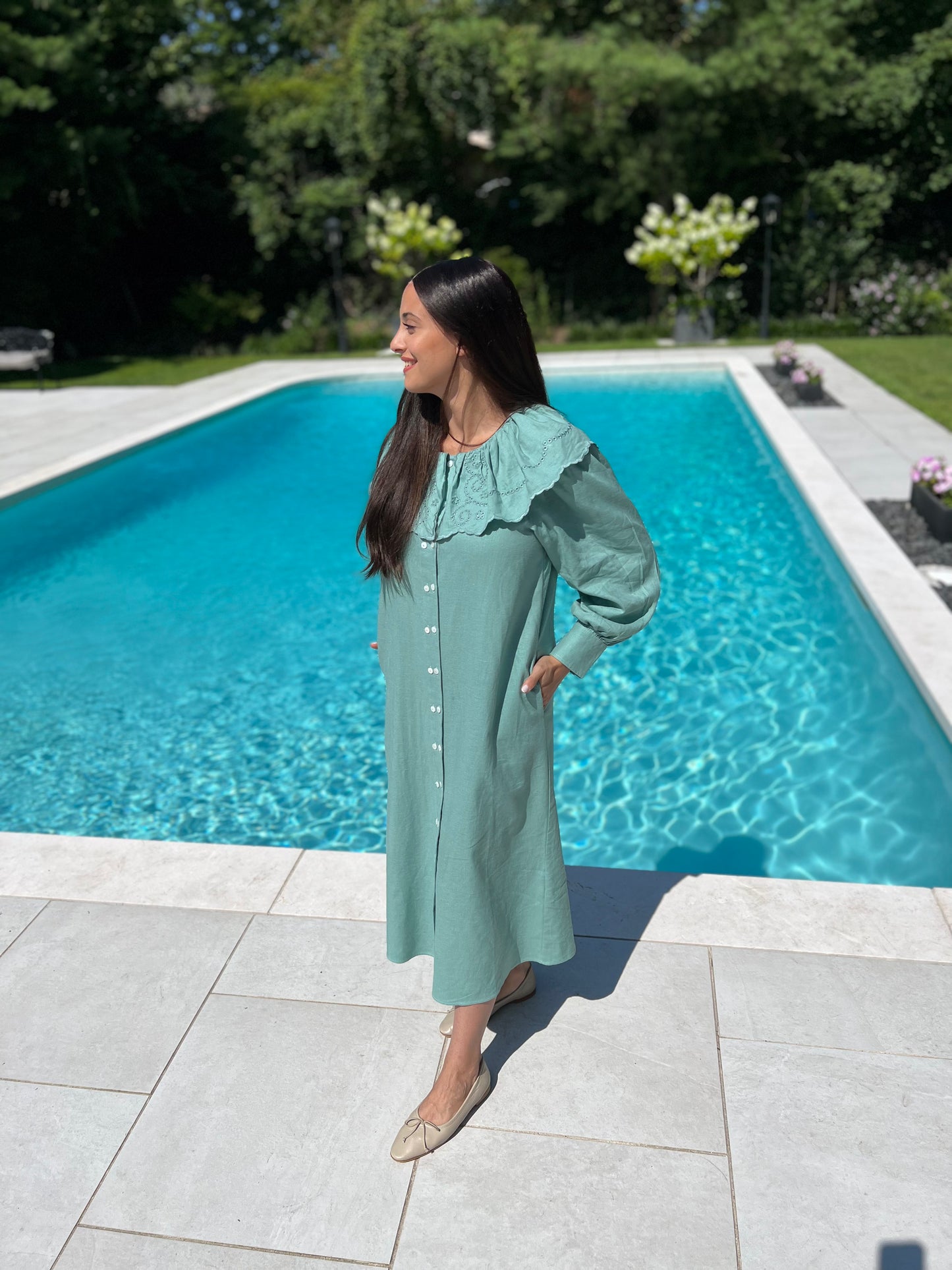 Mandorla Dress - Seafoam